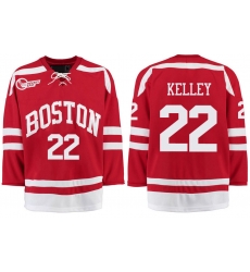 Boston University Terriers BU 22 Tommy Kelley Red Stitched Hockey Jersey Boston University Terriers BU 22 Tommy Kelley Red Stitched Hockey Jersey