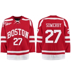 Boston University Terriers BU 27 Doyle Somerby Red Stitched Hockey Jersey Boston University Terriers BU 27 Doyle Somerby Red Stitched Hockey Jersey