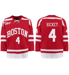 Boston University Terriers BU 4 Brandon Hickey Red Stitched Hockey Jersey Boston University Terriers BU 4 Brandon Hickey Red Stitched Hockey Jersey