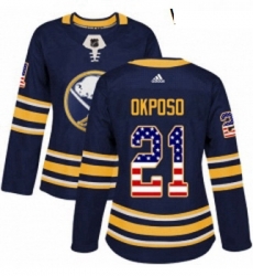 Womens Adidas Buffalo Sabres 21 Kyle Okposo Authentic Navy Blue USA Flag Fashion NHL Jersey Womens Adidas Buffalo Sabres 21 Kyle Okposo Authentic Navy Blue USA Flag Fashion NHL Jersey