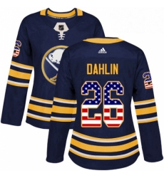 Womens Adidas Buffalo Sabres 26 Rasmus Dahlin Authentic Navy Blue USA Flag Fashion NHL Jersey Womens Adidas Buffalo Sabres 26 Rasmus Dahlin Authentic Navy Blue USA Flag Fashion NHL Jersey