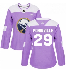 Womens Adidas Buffalo Sabres 29 Jason Pominville Authentic Purple Fights Cancer Practice NHL Jersey Womens Adidas Buffalo Sabres 29 Jason Pominville Authentic Purple Fights Cancer Practice NHL Jersey
