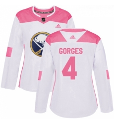 Womens Adidas Buffalo Sabres 4 Josh Gorges Authentic WhitePink Fashion NHL Jersey Womens Adidas Buffalo Sabres 4 Josh Gorges Authentic WhitePink Fashion NHL Jersey