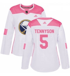 Womens Adidas Buffalo Sabres 5 Matt Tennyson Authentic WhitePink Fashion NHL Jersey Womens Adidas Buffalo Sabres 5 Matt Tennyson Authentic WhitePink Fashion NHL Jersey