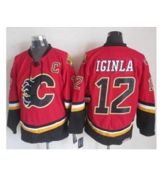 Calgary Flames #12 Jarome Iginla Red Black CCM Throwback Stitched NHL Jersey Calgary Flames #12 Jarome Iginla Red Black CCM Throwback Stitched NHL Jersey