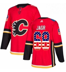 Mens Adidas Calgary Flames 68 Jaromir Jagr Authentic Red USA Flag Fashion NHL Jersey Mens Adidas Calgary Flames 68 Jaromir Jagr Authentic Red USA Flag Fashion NHL Jersey