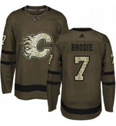 Mens Adidas Calgary Flames 7 TJ Brodie Authentic Green Salute to Service NHL Jersey Mens Adidas Calgary Flames 7 TJ Brodie Authentic Green Salute to Service NHL Jersey