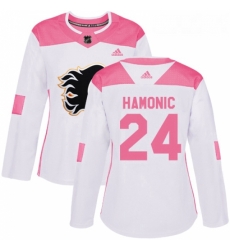 Womens Adidas Calgary Flames 24 Travis Hamonic Authentic WhitePink Fashion NHL Jersey Womens Adidas Calgary Flames 24 Travis Hamonic Authentic WhitePink Fashion NHL Jersey