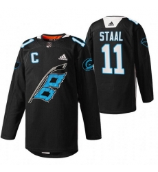 Men Carolina Hurricanes 11 Jordan Staal 2022 Black Warm Up Stitched Jersey Men Carolina Hurricanes 11 Jordan Staal 2022 Black Warm Up Stitched Jersey