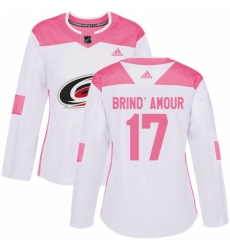 Womens Adidas Carolina Hurricanes 17 Rod BrindAmour Authentic WhitePink Fashion NHL Jersey Womens Adidas Carolina Hurricanes 17 Rod BrindAmour Authentic WhitePink Fashion NHL Jersey