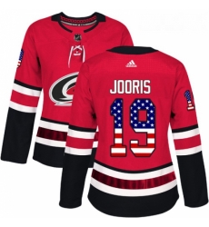 Womens Adidas Carolina Hurricanes 19 Josh Jooris Authentic Red USA Flag Fashion NHL Jersey Womens Adidas Carolina Hurricanes 19 Josh Jooris Authentic Red USA Flag Fashion NHL Jersey