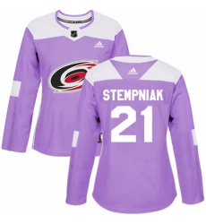 Womens Adidas Carolina Hurricanes 21 Lee Stempniak Authentic Purple Fights Cancer Practice NHL Jersey Womens Adidas Carolina Hurricanes 21 Lee Stempniak Authentic Purple Fights Cancer Practice NHL Jersey