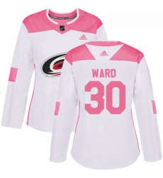 Womens Adidas Carolina Hurricanes 30 Cam Ward Authentic WhitePink Fashion NHL Jersey Womens Adidas Carolina Hurricanes 30 Cam Ward Authentic WhitePink Fashion NHL Jersey