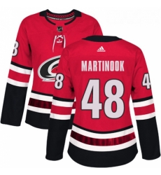 Womens Adidas Carolina Hurricanes 48 Jordan Martinook Authentic Red Home NHL Jersey Womens Adidas Carolina Hurricanes 48 Jordan Martinook Authentic Red Home NHL Jersey
