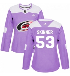 Womens Adidas Carolina Hurricanes 53 Jeff Skinner Authentic Purple Fights Cancer Practice NHL Jersey Womens Adidas Carolina Hurricanes 53 Jeff Skinner Authentic Purple Fights Cancer Practice NHL Jersey