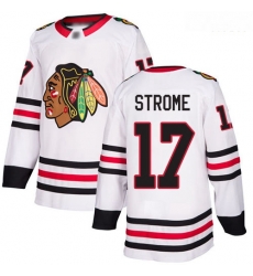 Blackhawks #17 Dylan Strome White Road Authentic Stitched Hockey Jersey Blackhawks #17 Dylan Strome White Road Authentic Stitched Hockey Jersey
