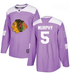 Blackhawks #5 Connor Murphy Purple Authentic Fights Cancer Stitched Hockey Jersey Blackhawks #5 Connor Murphy Purple Authentic Fights Cancer Stitched Hockey Jersey