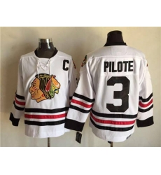 Chicago Blackhawks #3 Pierre Pilote White CCM Throwback Stitched NHL Jersey Chicago Blackhawks #3 Pierre Pilote White CCM Throwback Stitched NHL Jersey