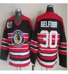 Chicago Blackhawks #30 ED Belfour Red Black 75TH CCM Stitched NHL Jersey Chicago Blackhawks #30 ED Belfour Red Black 75TH CCM Stitched NHL Jersey