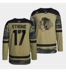 Men Chicago Blackhawks 17 Dylan Strome 2022 Camo Military Appreciation Night White Stitched jersey Men Chicago Blackhawks 17 Dylan Strome 2022 Camo Military Appreciation Night White Stitched jersey