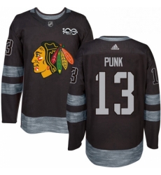 Mens Adidas Chicago Blackhawks 13 CM Punk Authentic Black 1917 2017 100th Anniversary NHL Jersey Mens Adidas Chicago Blackhawks 13 CM Punk Authentic Black 1917 2017 100th Anniversary NHL Jersey