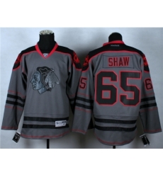 NHL Chicago Blackhawks #65 Shaw Cross Check Fashion Stitched NHL Grey jerseys NHL Chicago Blackhawks #65 Shaw Cross Check Fashion Stitched NHL Grey jerseys