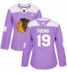Womens Adidas Chicago Blackhawks 19 Jonathan Toews Authentic Purple Fights Cancer Practice NHL Jersey Womens Adidas Chicago Blackhawks 19 Jonathan Toews Authentic Purple Fights Cancer Practice NHL Jersey