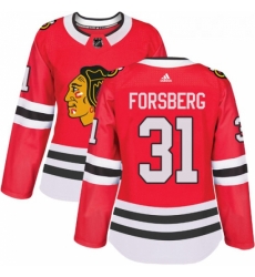 Womens Adidas Chicago Blackhawks 31 Anton Forsberg Authentic Red Home NHL Jersey Womens Adidas Chicago Blackhawks 31 Anton Forsberg Authentic Red Home NHL Jersey