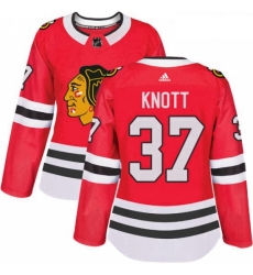 Womens Adidas Chicago Blackhawks 37 Graham Knott Authentic Red Home NHL Jersey Womens Adidas Chicago Blackhawks 37 Graham Knott Authentic Red Home NHL Jersey