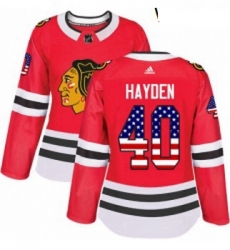 Womens Adidas Chicago Blackhawks 40 John Hayden Authentic Red USA Flag Fashion NHL Jersey Womens Adidas Chicago Blackhawks 40 John Hayden Authentic Red USA Flag Fashion NHL Jersey