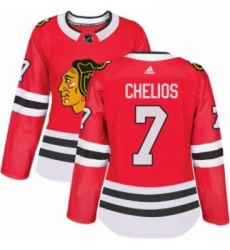 Womens Adidas Chicago Blackhawks 7 Chris Chelios Authentic Red Home NHL Jersey Womens Adidas Chicago Blackhawks 7 Chris Chelios Authentic Red Home NHL Jersey