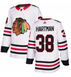 Youth Adidas Chicago Blackhawks 38 Ryan Hartman Authentic White Away NHL Jersey Youth Adidas Chicago Blackhawks 38 Ryan Hartman Authentic White Away NHL Jersey