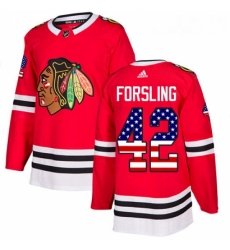Youth Adidas Chicago Blackhawks 42 Gustav Forsling Authentic Red USA Flag Fashion NHL Jersey Youth Adidas Chicago Blackhawks 42 Gustav Forsling Authentic Red USA Flag Fashion NHL Jersey
