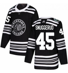 Youth Adidas Chicago Blackhawks 45 Luc Snuggerud Authentic Black 2019 Winter Classic NHL Jersey Youth Adidas Chicago Blackhawks 45 Luc Snuggerud Authentic Black 2019 Winter Classic NHL Jersey