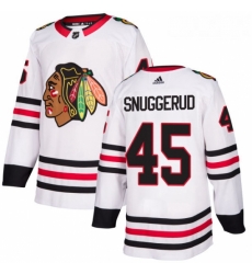 Youth Adidas Chicago Blackhawks 45 Luc Snuggerud Authentic White Away NHL Jersey Youth Adidas Chicago Blackhawks 45 Luc Snuggerud Authentic White Away NHL Jersey
