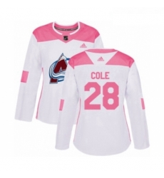 Womens Adidas Colorado Avalanche 28 Ian Cole Authentic White Pink Fashion NHL Jersey Womens Adidas Colorado Avalanche 28 Ian Cole Authentic White Pink Fashion NHL Jersey