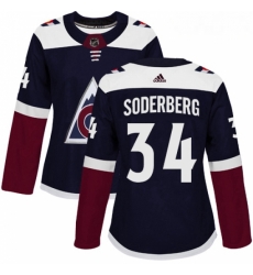 Womens Adidas Colorado Avalanche 34 Carl Soderberg Authentic Navy Blue Alternate NHL Jersey Womens Adidas Colorado Avalanche 34 Carl Soderberg Authentic Navy Blue Alternate NHL Jersey