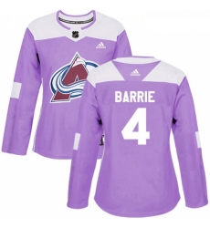 Womens Adidas Colorado Avalanche 4 Tyson Barrie Authentic Purple Fights Cancer Practice NHL Jersey Womens Adidas Colorado Avalanche 4 Tyson Barrie Authentic Purple Fights Cancer Practice NHL Jersey