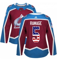 Womens Adidas Colorado Avalanche 5 Rob Ramage Authentic Burgundy Red USA Flag Fashion NHL Jersey Womens Adidas Colorado Avalanche 5 Rob Ramage Authentic Burgundy Red USA Flag Fashion NHL Jersey