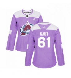 Womens Adidas Colorado Avalanche 61 Martin Kaut Authentic Purple Fights Cancer Practice NHL Jersey Womens Adidas Colorado Avalanche 61 Martin Kaut Authentic Purple Fights Cancer Practice NHL Jersey