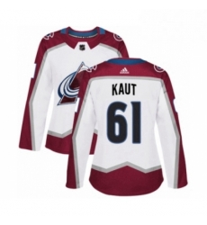 Womens Adidas Colorado Avalanche 61 Martin Kaut Authentic White Away NHL Jersey Womens Adidas Colorado Avalanche 61 Martin Kaut Authentic White Away NHL Jersey