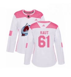Womens Adidas Colorado Avalanche 61 Martin Kaut Authentic White Pink Fashion NHL Jersey Womens Adidas Colorado Avalanche 61 Martin Kaut Authentic White Pink Fashion NHL Jersey