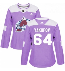 Womens Adidas Colorado Avalanche 64 Nail Yakupov Authentic Purple Fights Cancer Practice NHL Jersey Womens Adidas Colorado Avalanche 64 Nail Yakupov Authentic Purple Fights Cancer Practice NHL Jersey