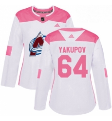 Womens Adidas Colorado Avalanche 64 Nail Yakupov Authentic WhitePink Fashion NHL Jersey Womens Adidas Colorado Avalanche 64 Nail Yakupov Authentic WhitePink Fashion NHL Jersey
