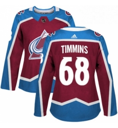 Womens Adidas Colorado Avalanche 68 Conor Timmins Authentic Burgundy Red Home NHL Jersey Womens Adidas Colorado Avalanche 68 Conor Timmins Authentic Burgundy Red Home NHL Jersey