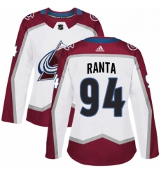 Womens Adidas Colorado Avalanche 94 Sampo Ranta Authentic White Away NHL Jersey Womens Adidas Colorado Avalanche 94 Sampo Ranta Authentic White Away NHL Jersey