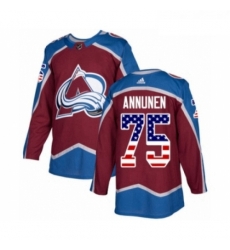 Youth Adidas Colorado Avalanche 75 Justus Annunen Authentic Burgundy Red USA Flag Fashion NHL Jersey Youth Adidas Colorado Avalanche 75 Justus Annunen Authentic Burgundy Red USA Flag Fashion NHL Jersey