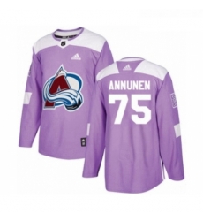 Youth Adidas Colorado Avalanche 75 Justus Annunen Authentic Purple Fights Cancer Practice NHL Jersey Youth Adidas Colorado Avalanche 75 Justus Annunen Authentic Purple Fights Cancer Practice NHL Jersey