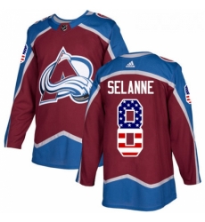 Youth Adidas Colorado Avalanche 8 Teemu Selanne Authentic Burgundy Red USA Flag Fashion NHL Jersey Youth Adidas Colorado Avalanche 8 Teemu Selanne Authentic Burgundy Red USA Flag Fashion NHL Jersey