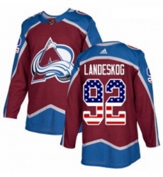 Youth Adidas Colorado Avalanche 92 Gabriel Landeskog Authentic Burgundy Red USA Flag Fashion NHL Jersey Youth Adidas Colorado Avalanche 92 Gabriel Landeskog Authentic Burgundy Red USA Flag Fashion NHL Jersey